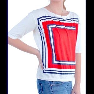 J. Crew Colorblock Square Geometric Top Small